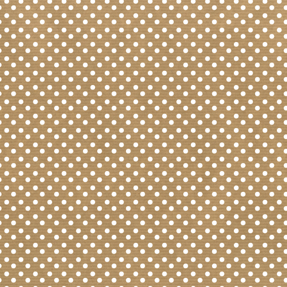 Bobine de papier cadeau kraft pois blancs 0,70 x 100 m