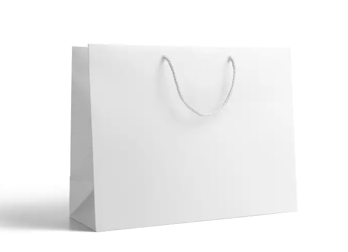 25 sacs luxe kraft blanc 40+14x35 cm
